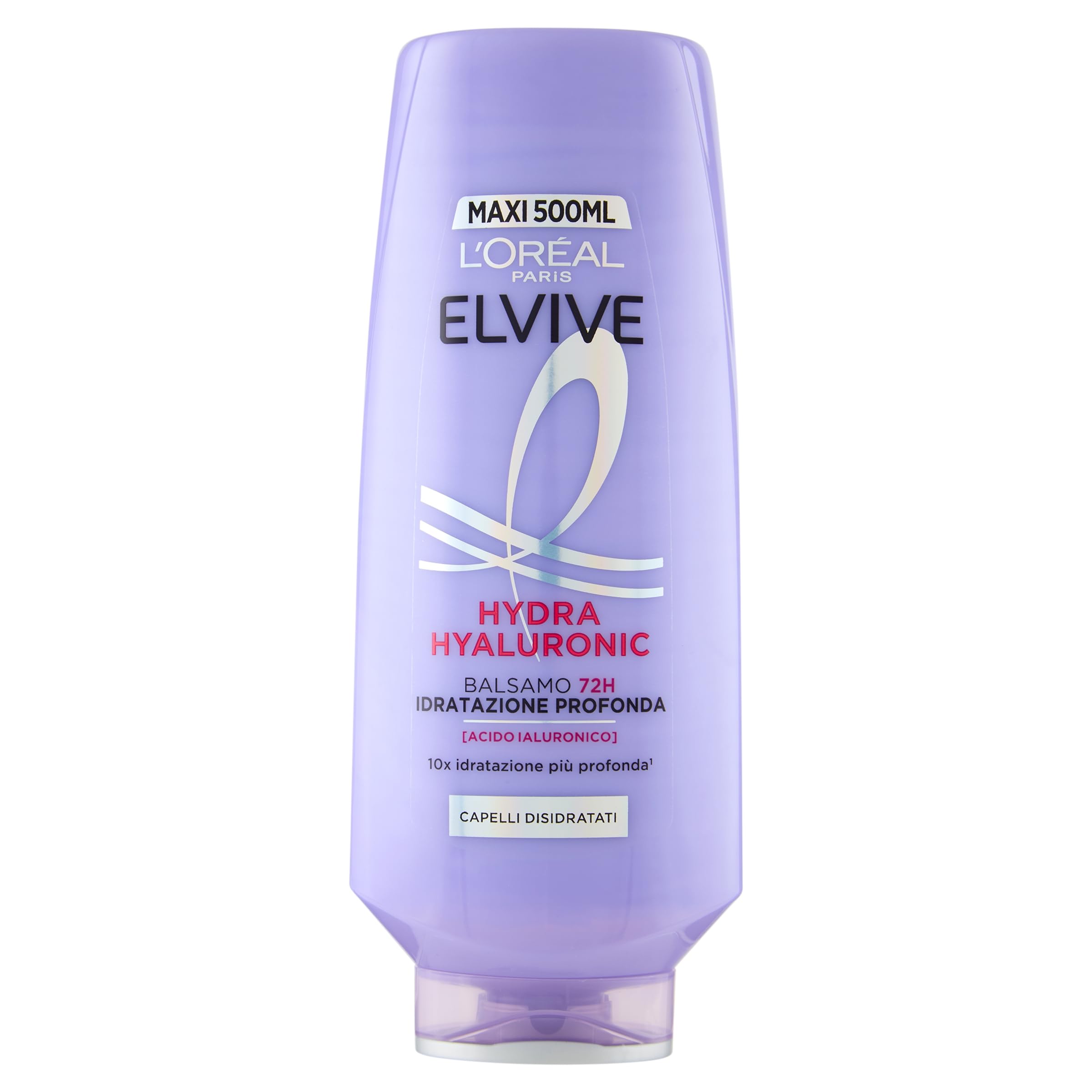 L'Oréal Elvive Feuchtigkeitsspendende Conditioner für trockenes und stumpfes Haar, strahlendes, voluminöses und leichtes Haar, bis zu 72 Stunden Feuchtigkeit, angereichert mit reiner Hyaluronsäure,
