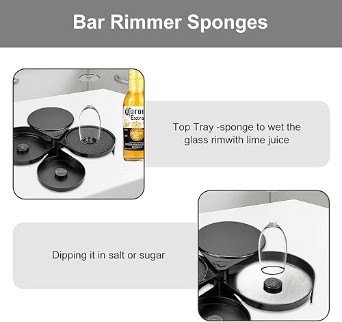 Miniatura 3 de 8 esponjas de barra de repuesto para barman para vidrio, cócteles, salter de margarita, bandejas de sal