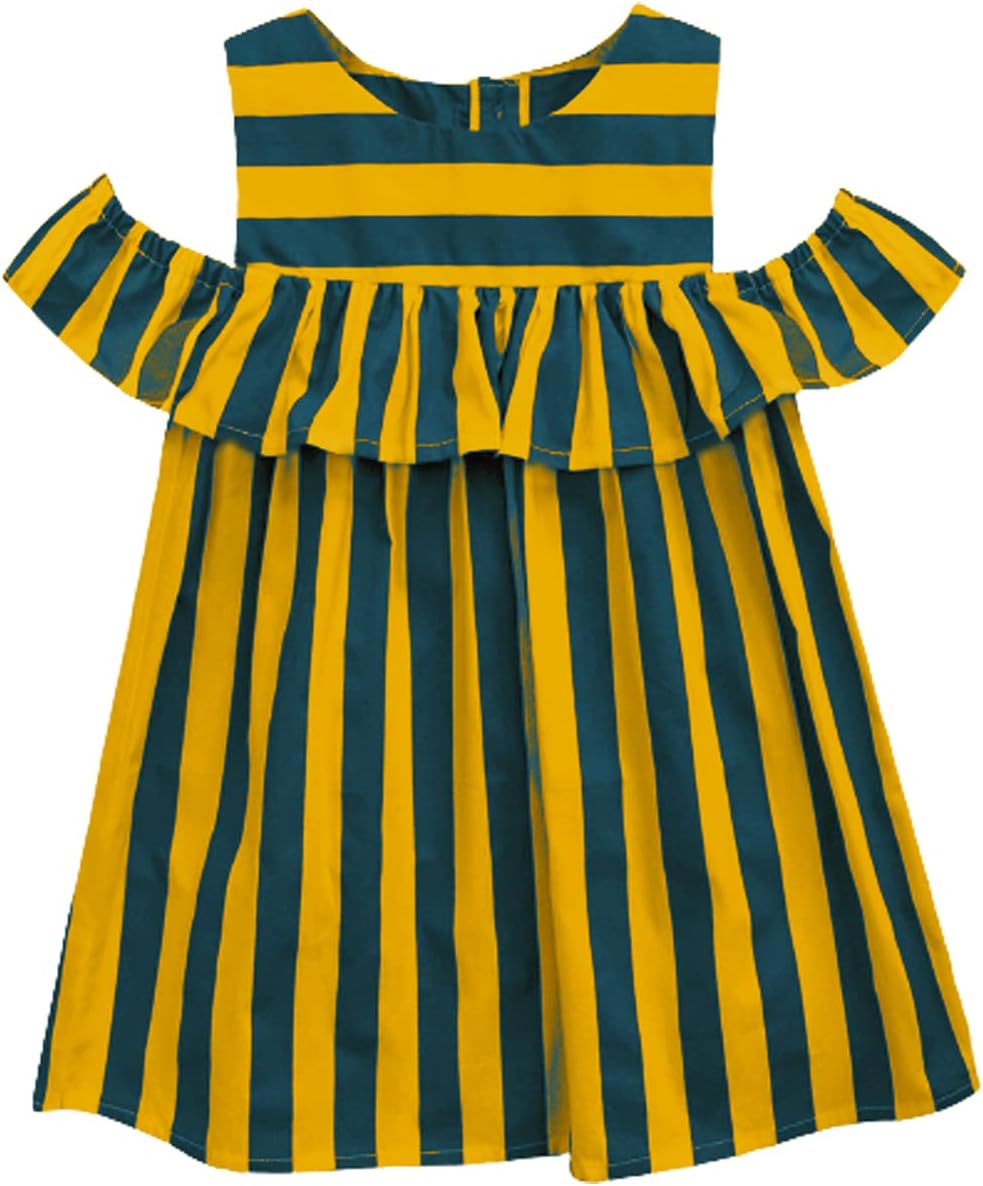 A.T.U.N. (ALL THINGS UBER NICE) Girls Striped Empire Waist Knee Length Casual Dress