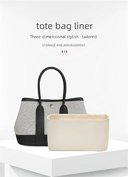 Organizer Insert Compatible with Hermes Handbags, Nylon Organizer Insert for Garden Party 23/30/36(White Insert for 23)