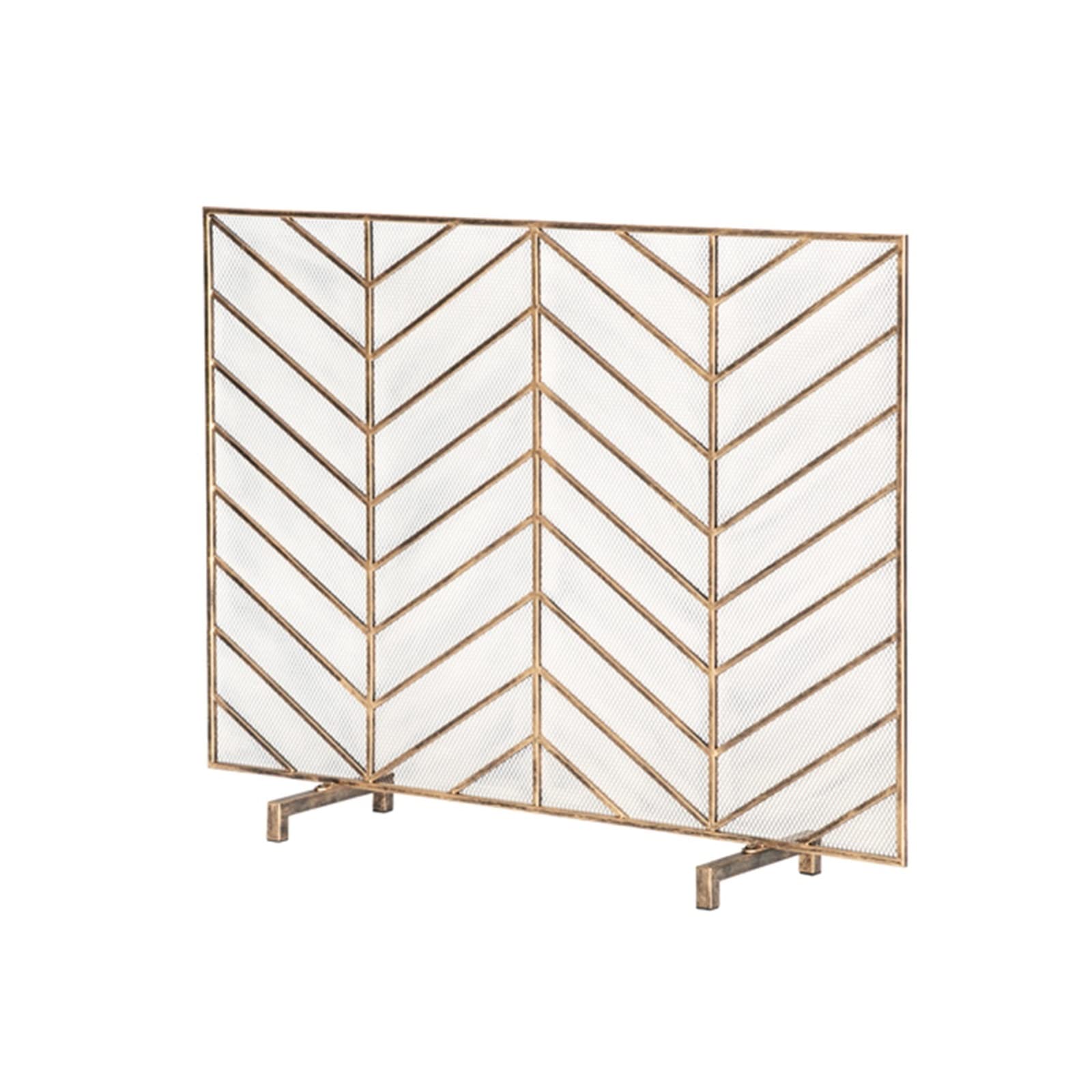Schermi per Caminetti di Guardia Schermo Singolo Oro Vintage Soggiorno Decorazione Camino in Ferro Schermo Accessori per Caminetti in Rete Decorativa (Color : 01)