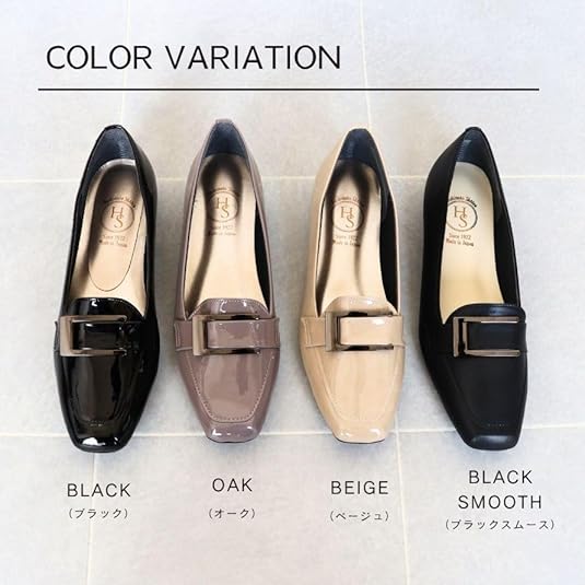 Amazon | [エイチエス] 日本製 スクエアトゥ エナメル ローファー