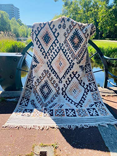 Marokkanische Beni ourain Berber Teppich Orient Teppich - 100% handgewebte natürlich Tribal Wolle Teppich - Diamant…