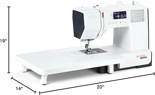 Miniatura 8 de Bernette Máquina de coser computarizada B38 con pantalla LCD  394 patrones de puntada, enhebrador automático de agujas, luz LED, mesa de extensión,