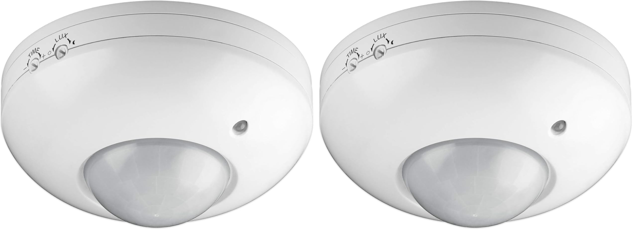 Goobay 95172 Infrarot Bewegungsmelder für Innen IP20 mit 360° Pir Sensor für Led Deckenleuchte Melder Decke Aufputz Montage 6m Reichweite Weiß (Packung mit 2)