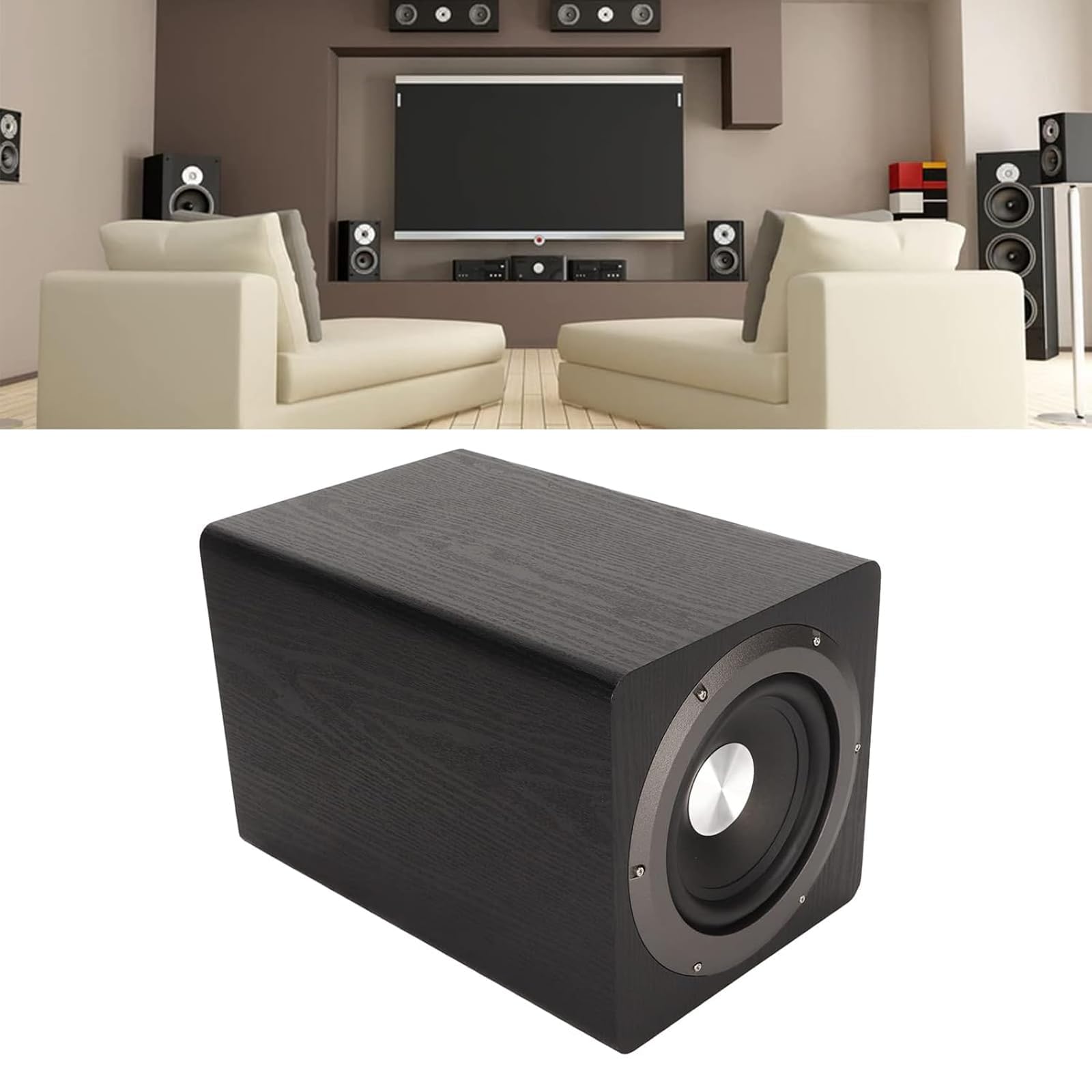 Subwoofer amplificato Home Theater, altoparlanti HiFi da 100 W in legno da 100 W per TV, telefoni cellulari, computer, ideale per migliorare l'audio