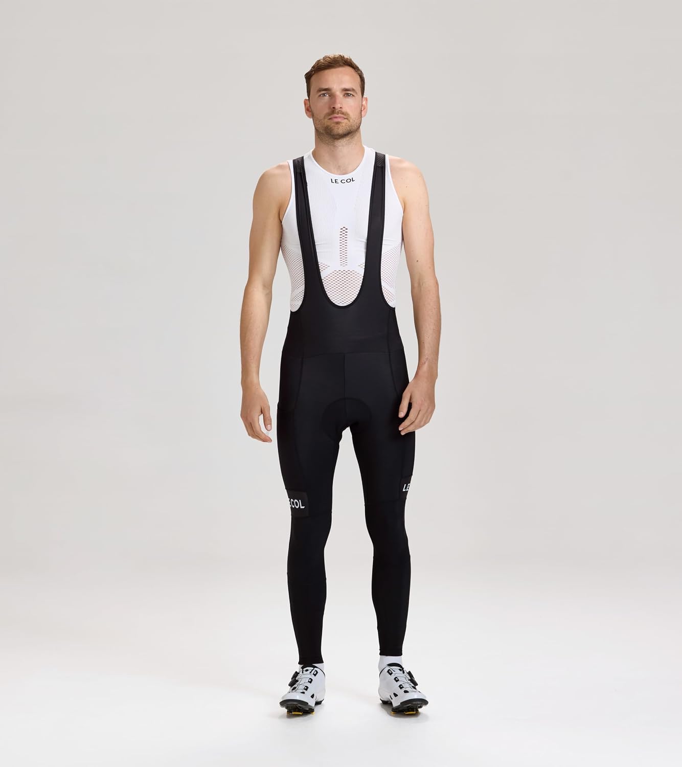 LE COL Men's Sport Cargo Bib Tights |Water Resistant Cycling Pants | Gel Chamois Pad & Thermal Fabric Bike Legging | S-XL