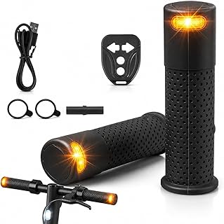 Lenkergriffe für Elektroroller mit Blinkern, für Xiaomi M365 Pro 1S Pro 2 Mi3 für Ninebot Max ES1 ES2 ES4 G30, 135mm Silikon ABS Griffe, Scooter Zubehör für sichere Nachtfahrten