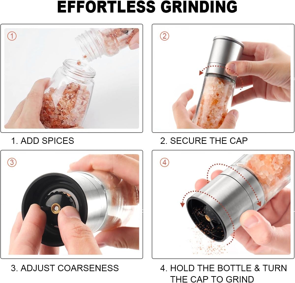 Gulex Salt and Pepper Grinder Set Salt Grinder Pepper Mill