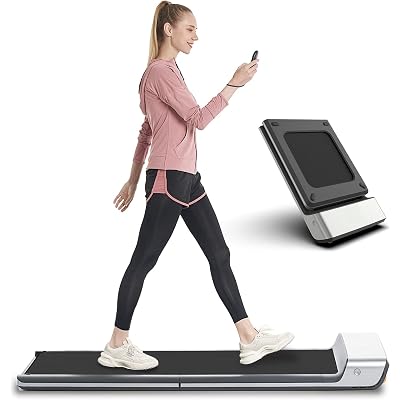 WalkingPad Folding Treadmill, Ultra Slim Foldable Treadmill Smart Fold Walking Pad Portable Safety Non Holder Gym and Running Device P1 Grey 0.5-3.72MPH