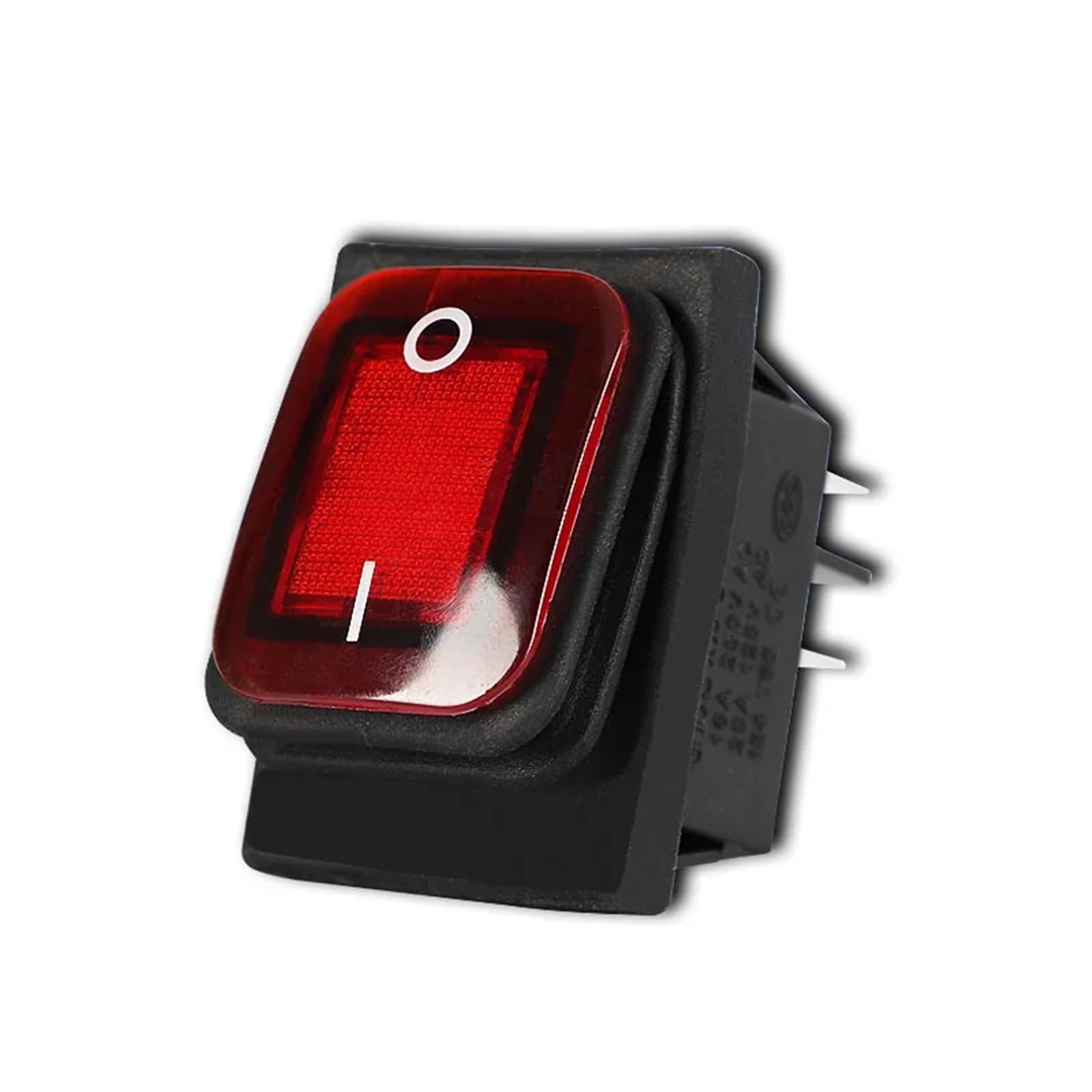 Interrupteur à bascule 12 V 220 V 4 broches marche/arrêt 250 V 4 broches 16 A 2 positions eau 20 A DC 24 V fusée 22 mm interrupteur KCD4 RL2 2X1N 10 pièces(Black Switch)