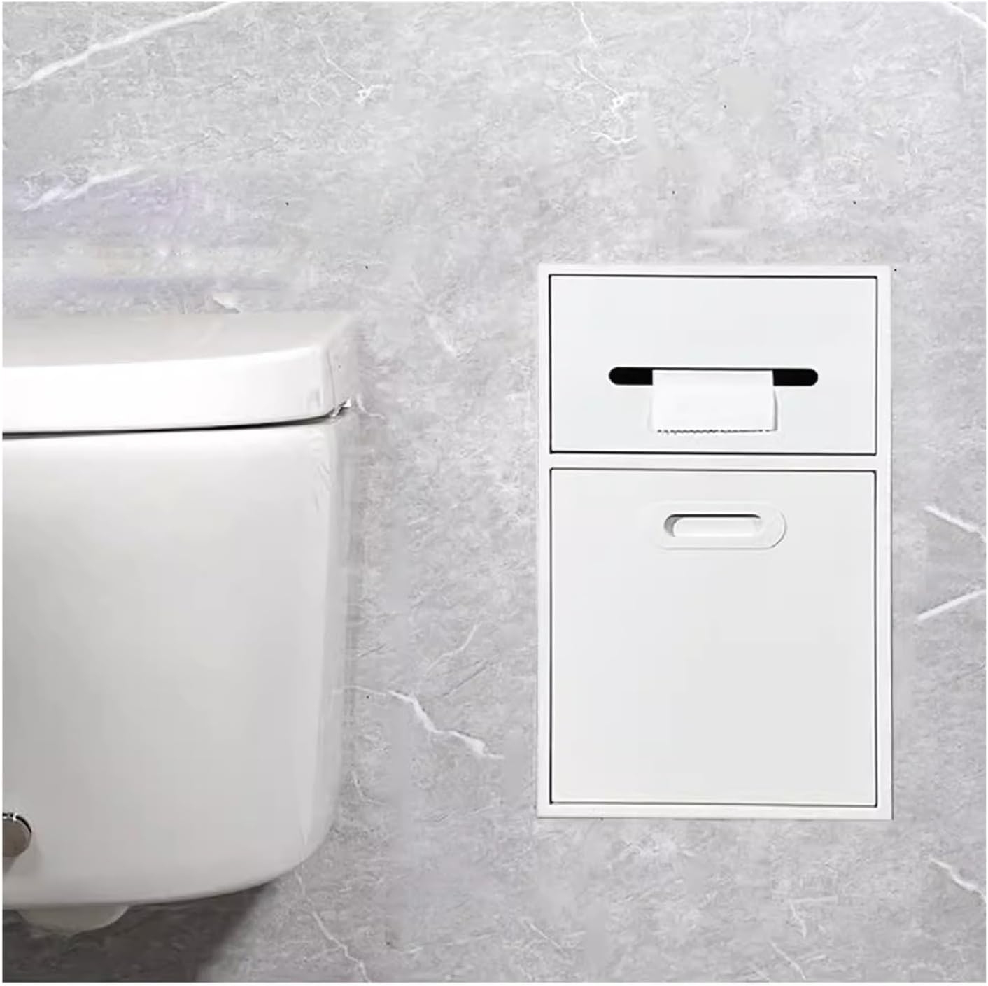 Stainless Steel Shower Nich Stainless Steel Bathroom Niche, Toilet Paper Storage Rack, Recessed Waterproof Shower Niche for Bathroom Storage/Shampoo/Toiletries(White,50x30x14cm)