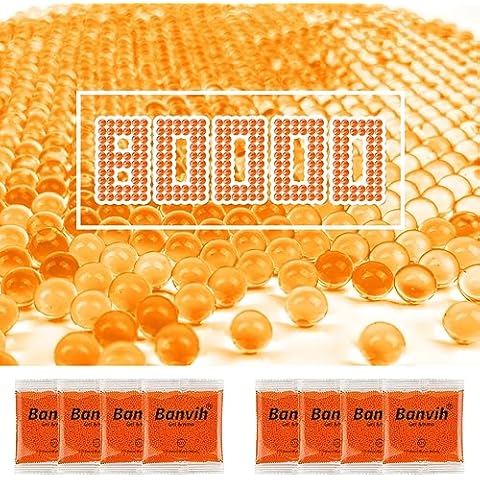 Banvih Gel Ball Blaster Refill Ammo - 7-8mm, 8 Pack, 80000 Pieces, 7.5mm, Orange Cover