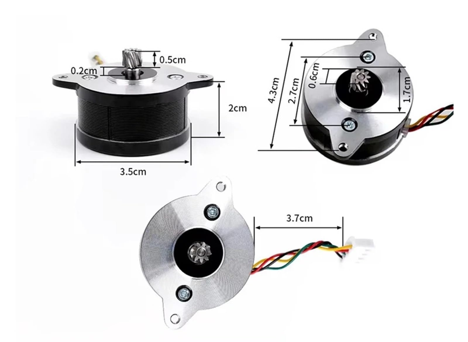 3D-Druckerteile: Extrudermotor, 36-Zahn-Schrittmotor, 9-Zahn-Schrägzahnrad(3PCS)