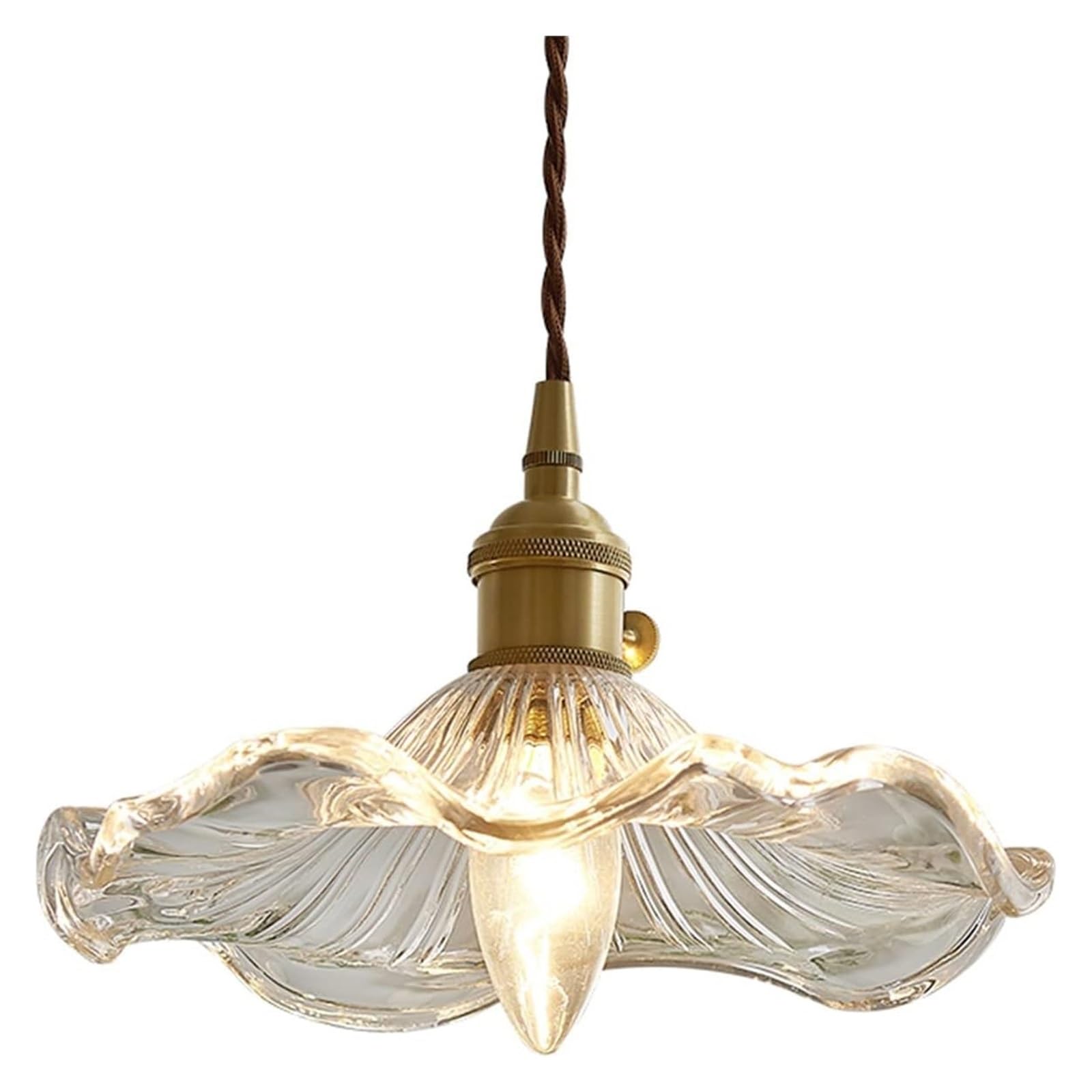 HYJAUSXB Indoor Led Ceiling Pendant, Pendant Lighting Crystal Chandelier Retro Brass Simple - Glass Restaurant Bar Corridor Bedside Lamp,Foyer