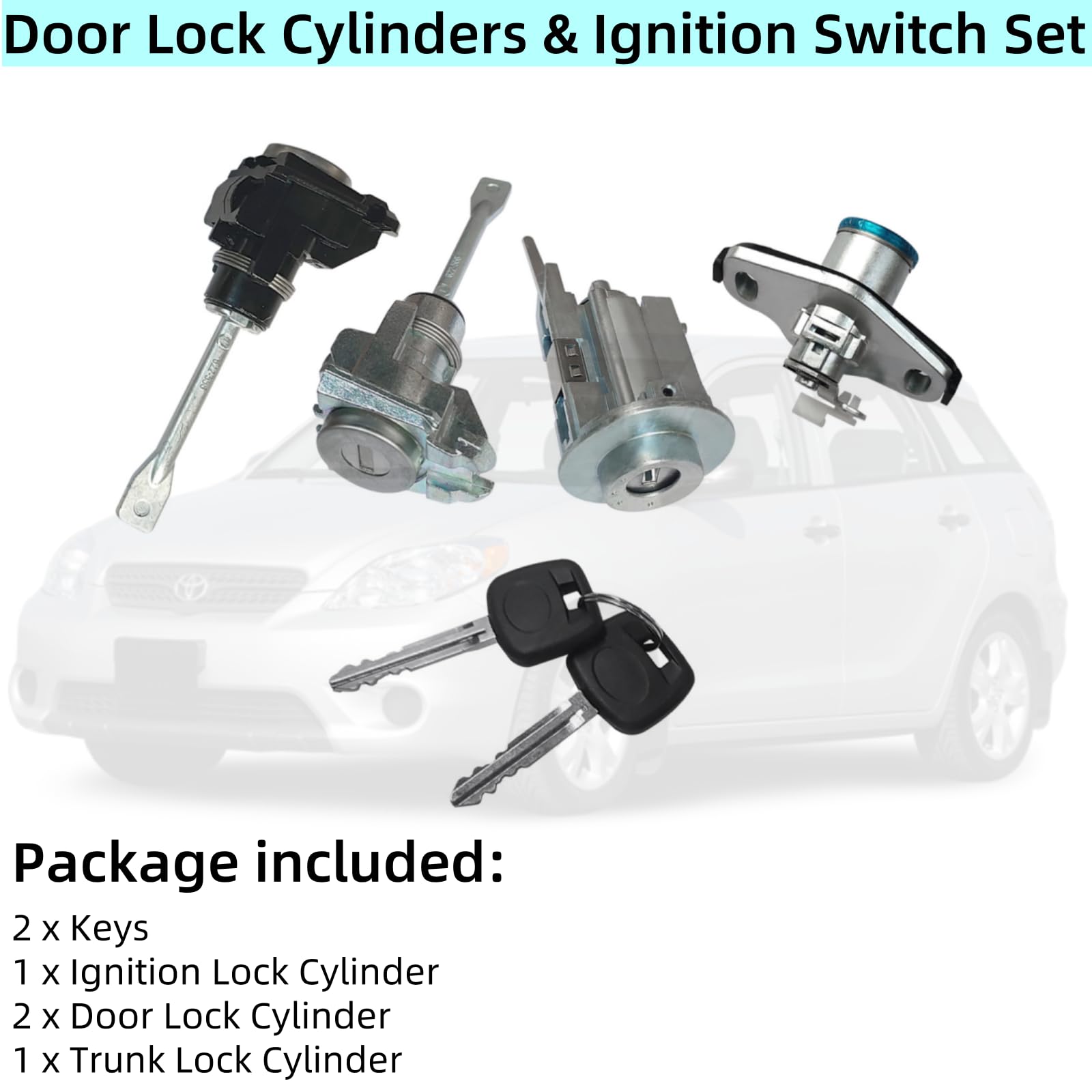 Shome-auto Ignition Lock Cylinder & Switch Assembly With 2 Keys For Toyota Corolla & Matrix 2003-2008