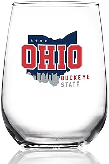 Toasted Tales, Ohio Buckeye State 15 oz Wine Glass Made in the USA
