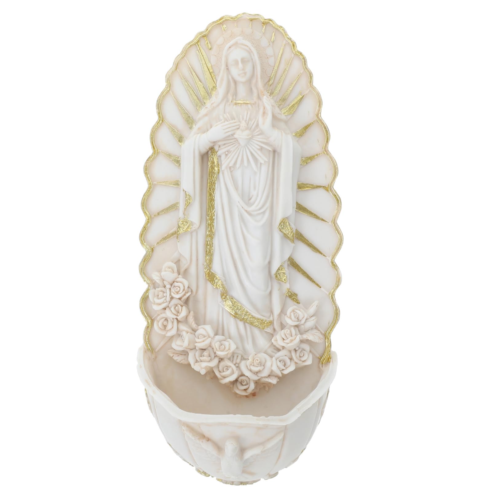 Bénitier mural en résine fine de Guadalupe décoration catholique
