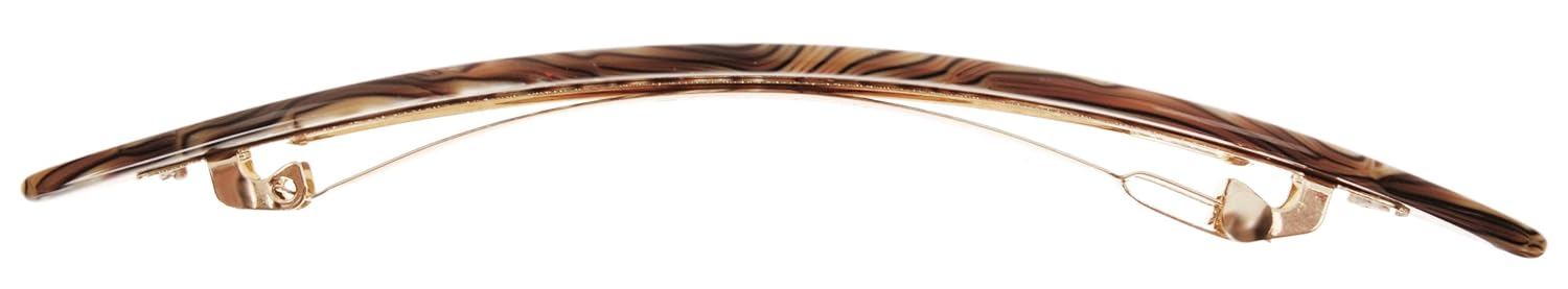France Luxe Oblong Long and Skinny Barrette - Onyx
