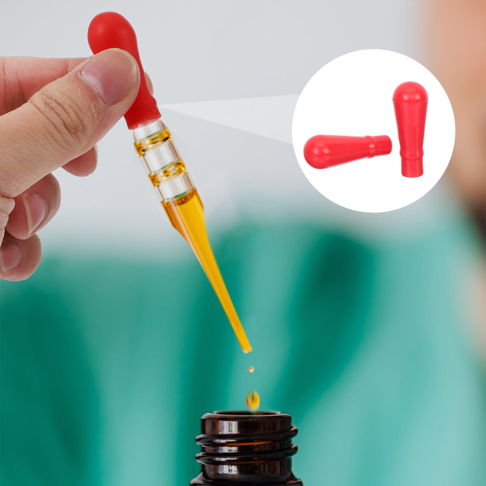 Ciieeo 4 Set Capsule Ricambio Per Pipette Vetro Tappi Silicone Per Contagocce Per Laboratori E Uso Personale Facili Da Utilizzare E 50 Pezzi * 4