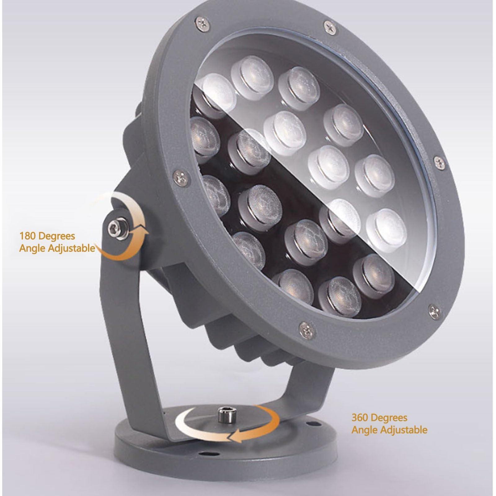 Oświetlenie podłogowe LED 100-260 V AC, zewnętrzne światła RGB ze sterowaniem wewnętrznym, kolorowe światła drzew (czerwony, B-24W)