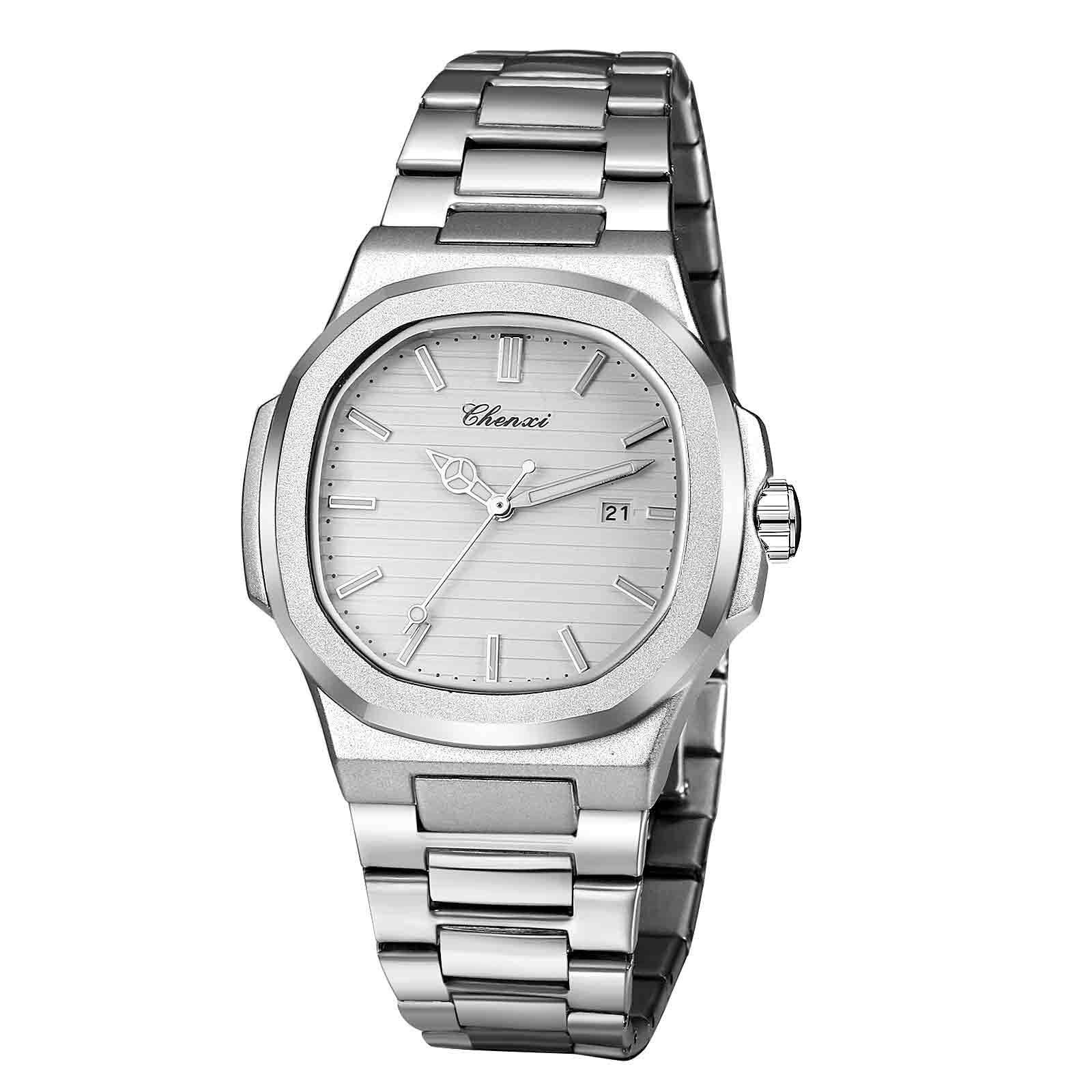 Udebohe Mens Watches Analog Quartz Waterproof: Stainless Steel Digital Wrist Watches with Luminous Pointer - Elegant Watches with Calendar Gift for Men Boyfriend Father Husband(White), white, Simple (B0CNXVKNJV) Amazon Price History, Amazon Price Tracker