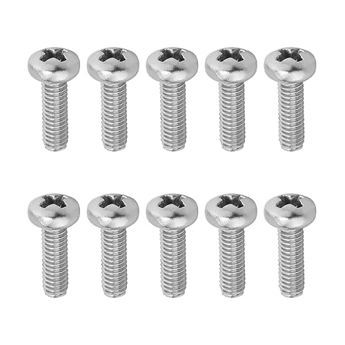 Miniatura 136 de MroMax 30 tornillos de máquina Phillips de cabeza plana M2 x 0.197 in, acero inoxidable 304 18-8, rosca completa, tornillos de cabeza cruzada gris