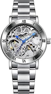 Womens Casual Skeleton Automatic Mechanical Rhinestones Stainless Steel Waterproof Analog Luxury Watch