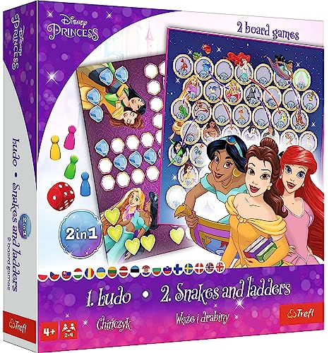 Brettspiel 2in1 Chinesisch + Schlangen und Leitern Disney Pincess