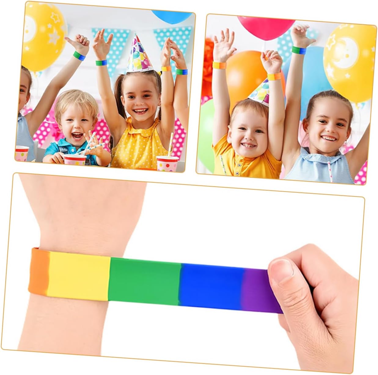VANZACK 12pcs Colorful Silicone Slap Bracelets for Pride Parties Birthdays and Outdoor Activities Reusable Wristbands for Boy Girl and Adults Fun Festive Accessories image 3