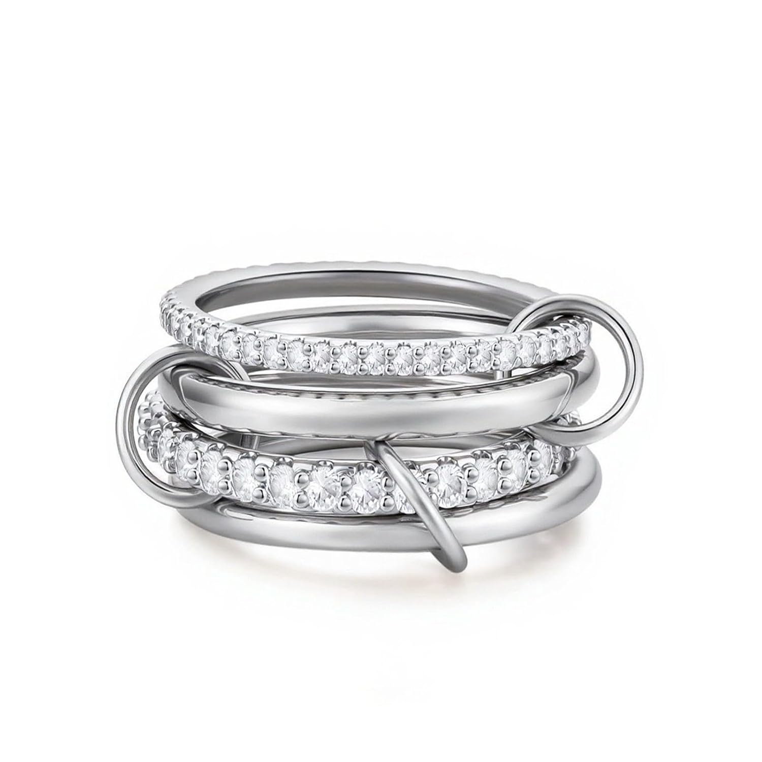 14K Gold Plated Interlocked Stackable Rings - Image 10