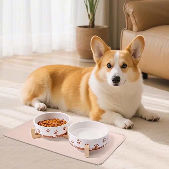 Comedero para Perros Cerámico con Base de Madera 2 Unidades miniatura 6