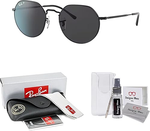 Miniatura 2 de Ray-Ban Jack RB3565 - Lentes de sol hexagonales redondeados para hombre y mujer + paquete con kit de gafas de diseñador iWear