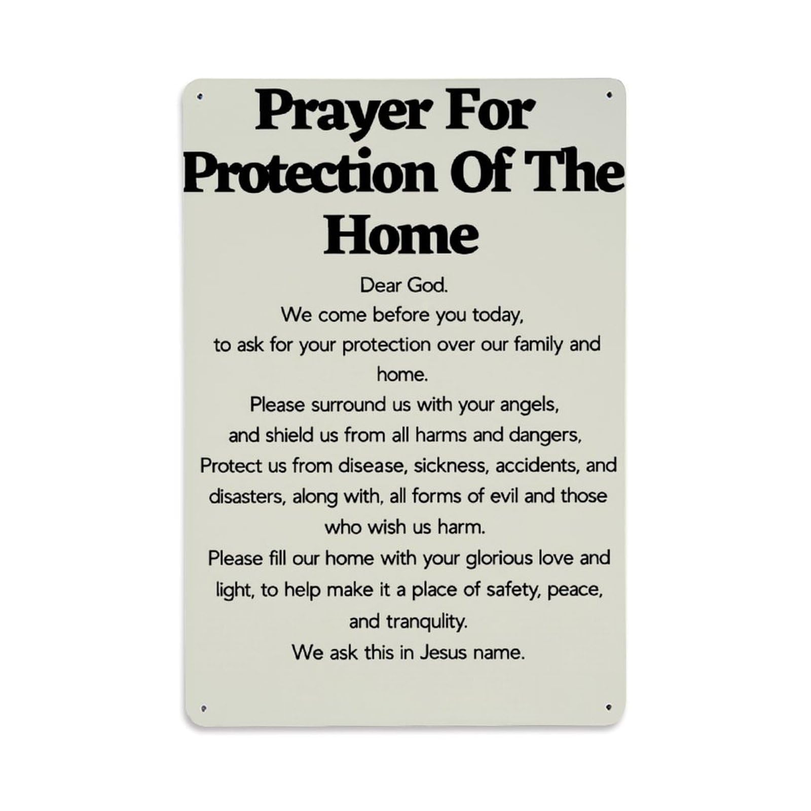 Enderetf Vintage Prayer For Protection Of The Home Tin Sign Metal Poster, Home Bar Garage Man Cave Cafe Indoor & Outdoor Wall Decoration 8X12inches
