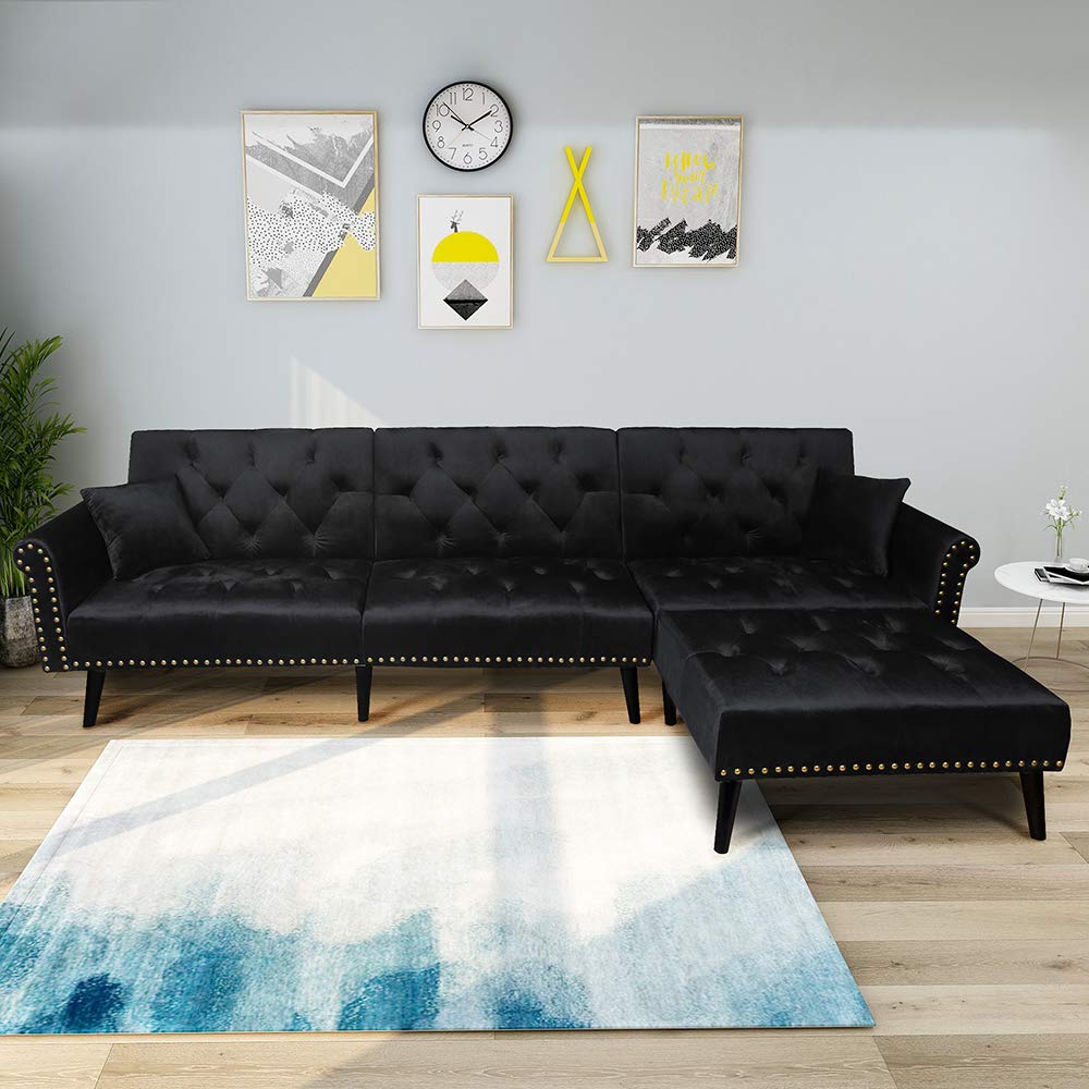 Buy VERYKE Modern LShaped Sectional Sofa Couch, 110'' Linen Fabric