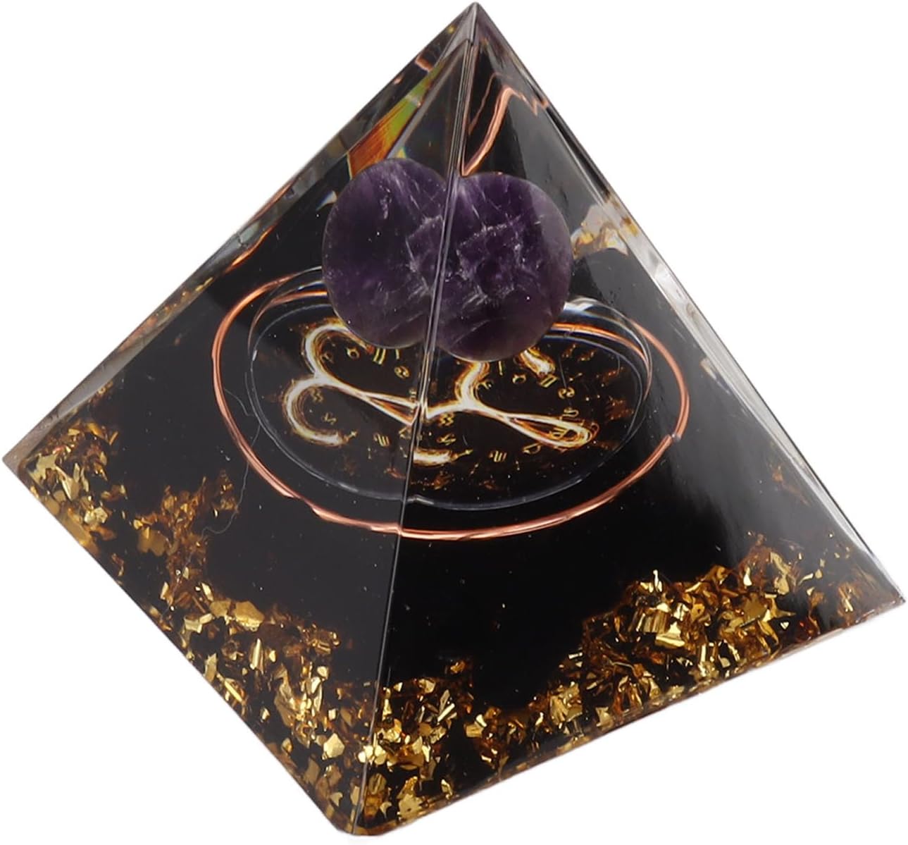 Huairdum Orgonite Pyramid, 5cm Stress Relief, Pattern, Handcrafted Meditation Orgonite Pyramids for Birthday Gift (#1)