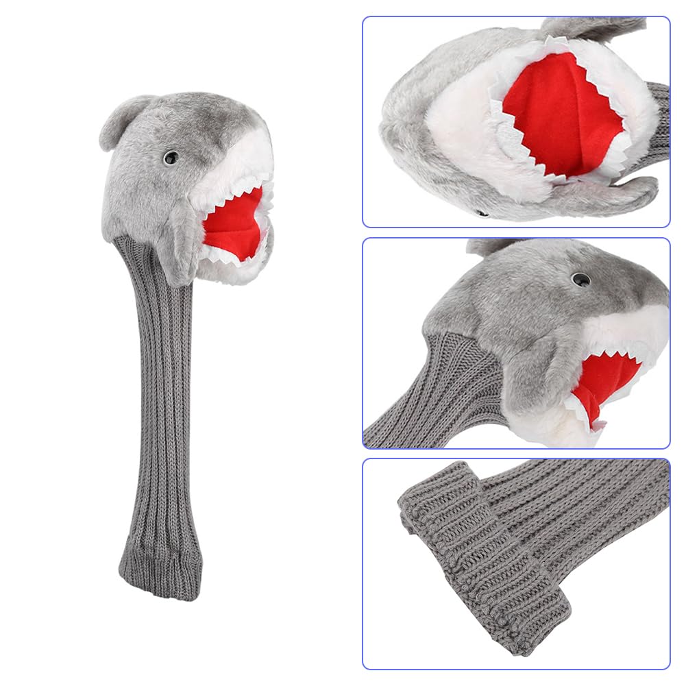 Golf Head Covers, Shark Head Driver Headcover Funny Animal Golfschläger Head Cover für alle Marken 3 und 5 Holz Driver