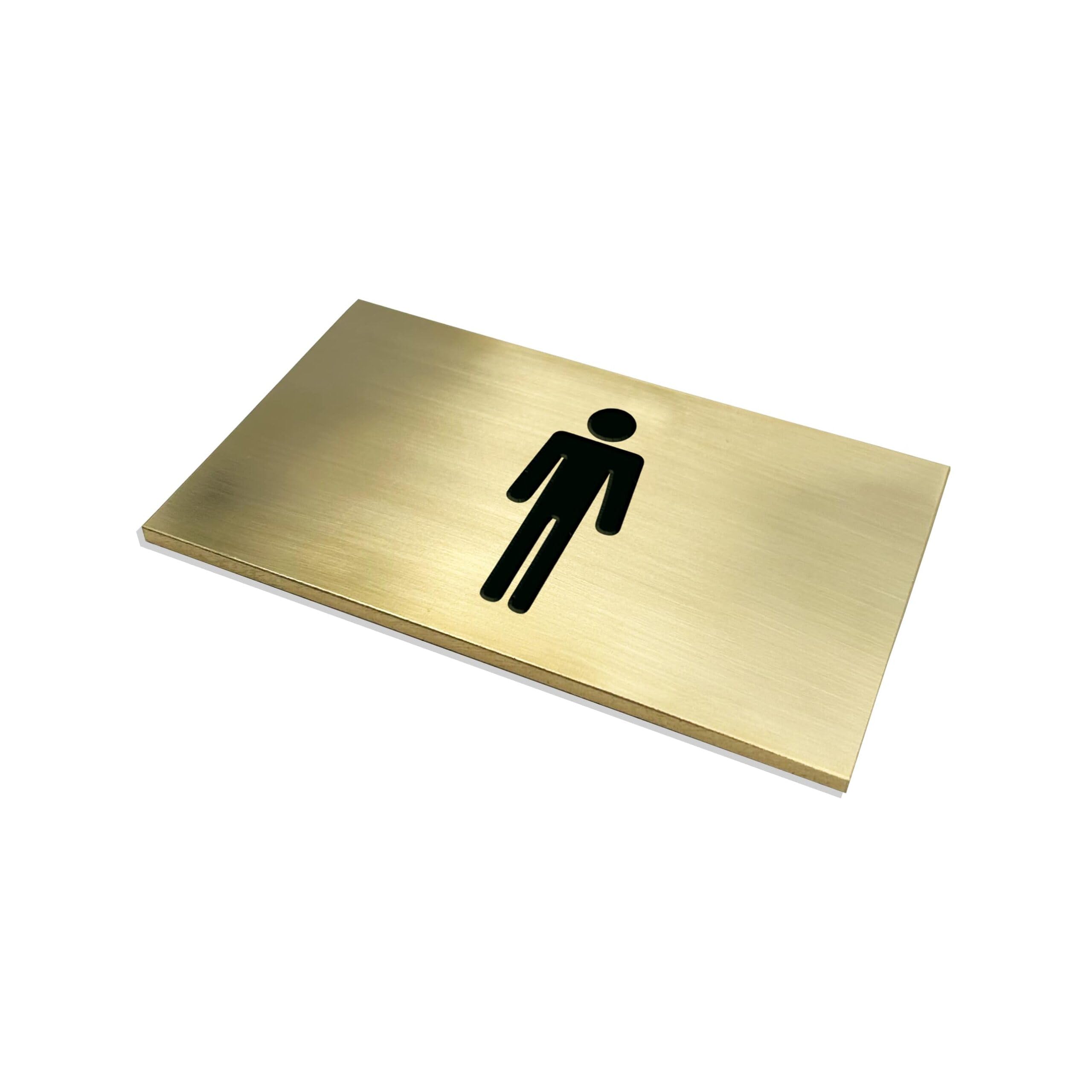 hochwertiges Messingschild mit Gravur - versch. Größen | Motiv Toilette (Set 2 Messingschilder) ohne Schraublöchern 100 x 60 mm
