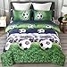 ENJOHOS Special 3D Soccer Bedding Twin Football Comforter Set for Kids Cool Duvet Lightweight Bedroom Decor Bed Set 3PCS, 1 Comforter and 2 Pillow Shams
