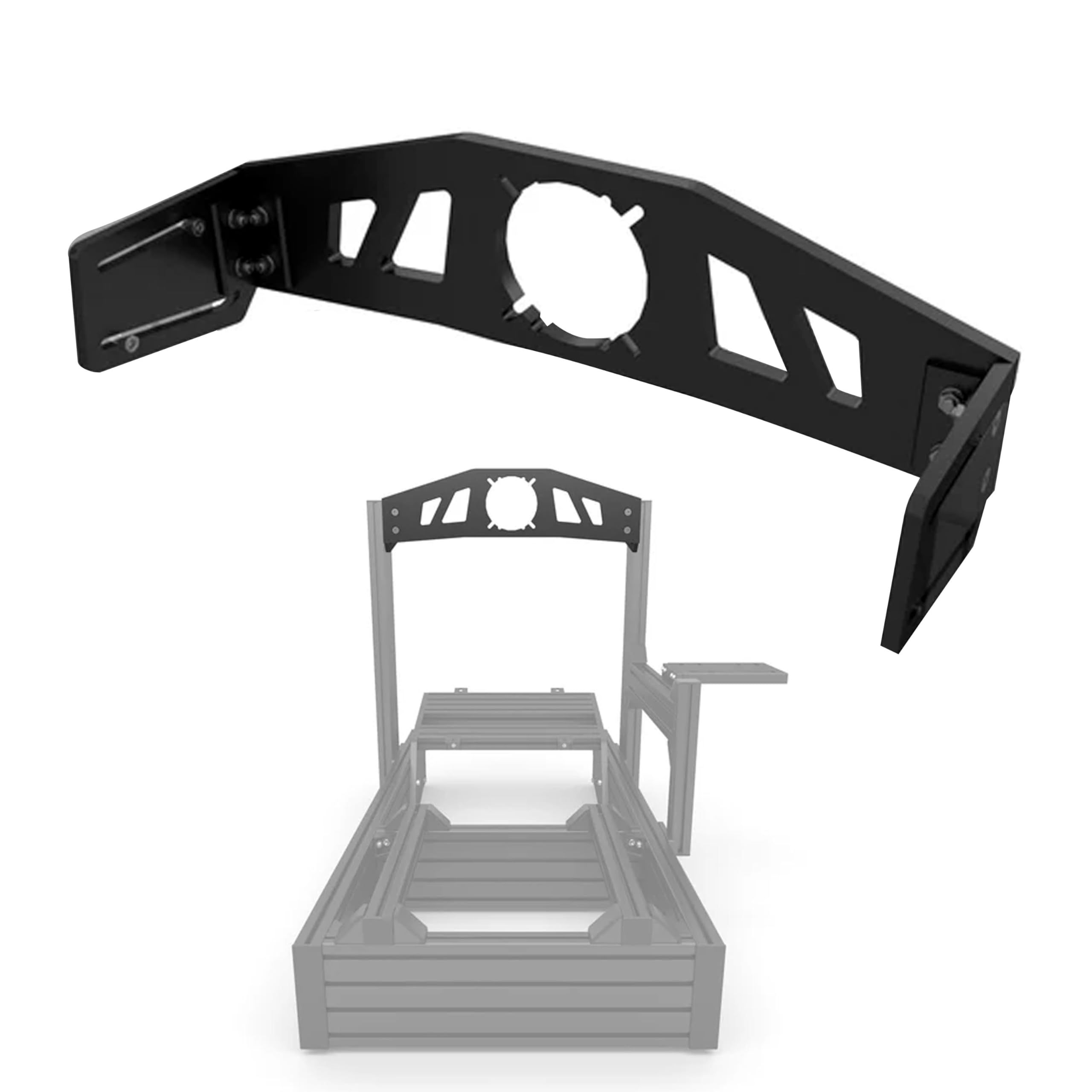 Gt Omega Black Prime Front Mounting Bracket - Fits Servo Base, Adjustable Height And Angle, Provides Stability For Your Sim Racing Cockpit