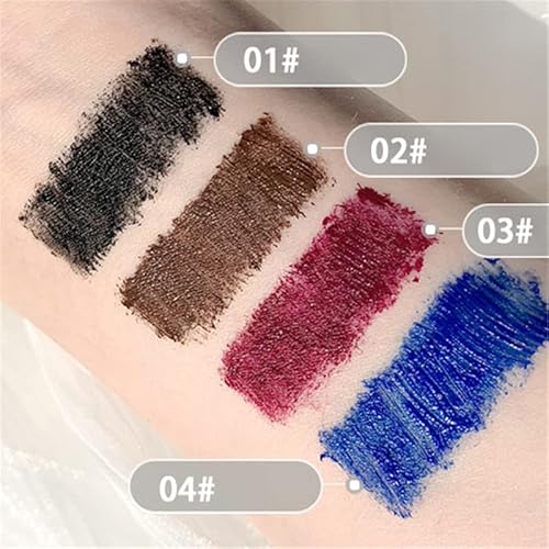 4 Colors Waterproof Colored Mascara For Eyelashes Set,Blue Black Brown And Wine Red Mascara For Eyelashes Long Lasting Charming Voluminous Mascara For Women Cruelty Free Vegan Eye Makeup #TOP2
