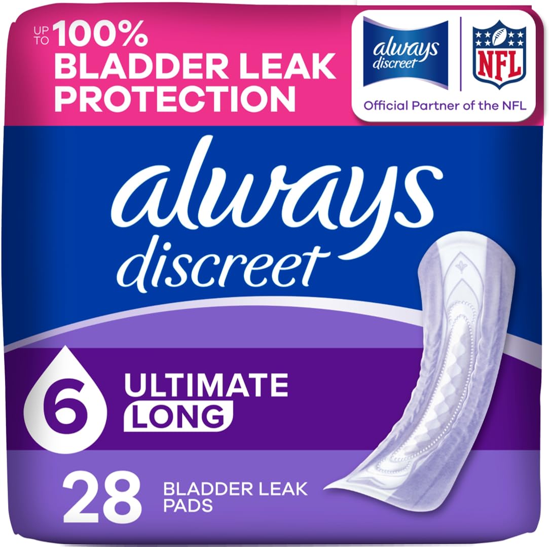 Photo 1 of Always Discreet Incontinence Pads for Women, Long Length, 28 Count