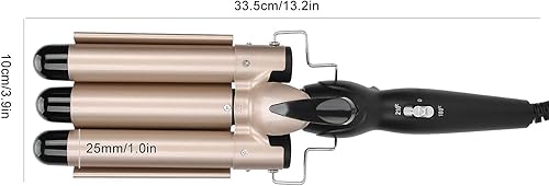 Miniatura 9 de Rizador de pelo eléctrico, 3 barriles de 0.984 in, rizador de pelo, varita de turmalina, cerámica, calentamiento rápido, pinzas para rizar,