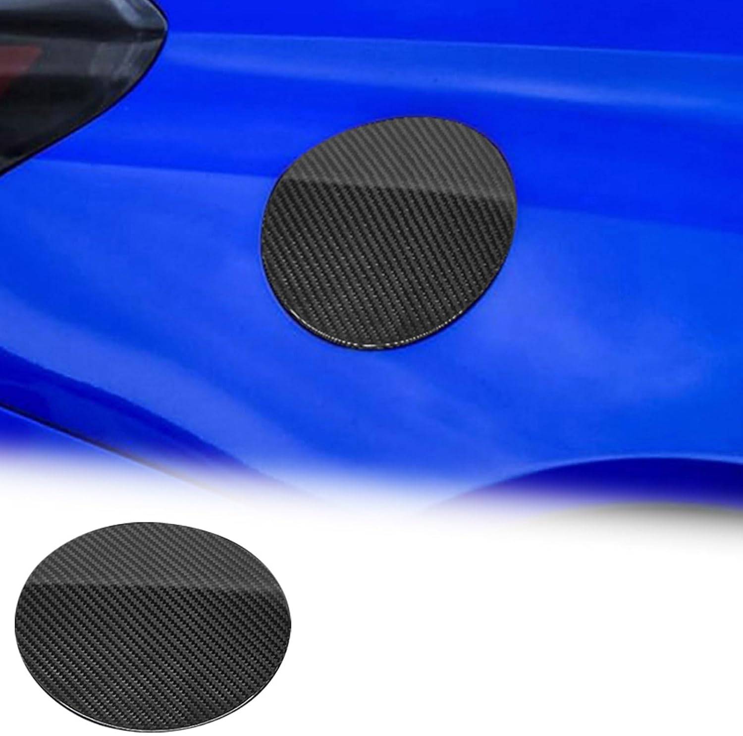 Real Carbon Fiber Car Gas Tank Cap Fuel Filler Door Cover Trim Compatible with Subaru BRZ 2015-2021 (Black)
