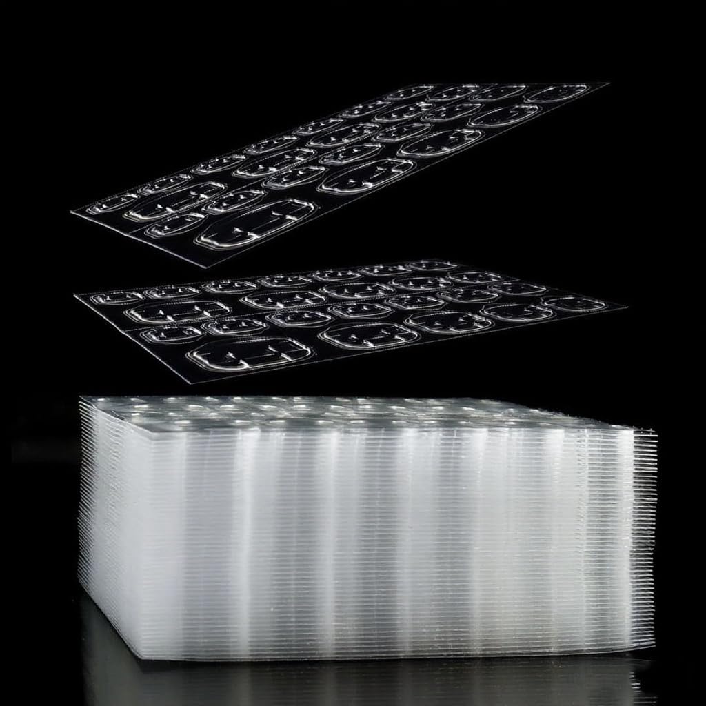 Amzuia 960 Pcs Nail Sticker, 40 Sheets Double-Side Glue Nail Sticker, Tabs Nails Glues, Nail Glue Stickers Transparent, for Fake Nails Tips DIY Nails Art Decoration