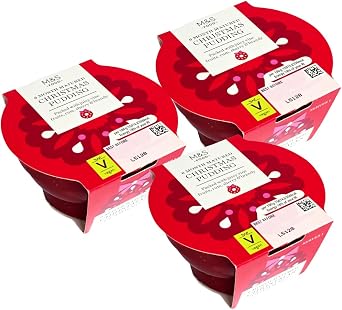 Christmas Pudding 6 Month Matured Pudding M&S, Delicately Spiced, Vegetarian 100g x 3