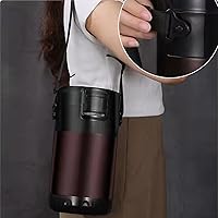 Vista 9 de Lonchera apilable de acero inoxidable de 3 niveles, botella aislada al vacío de acero inoxidable a prueba de fugas, adecuada para llevar alimentos a