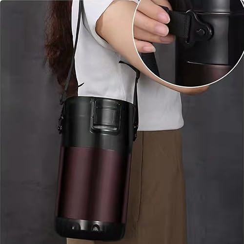 Miniatura 9 de Lonchera apilable de acero inoxidable de 3 niveles, botella aislada al vacío de acero inoxidable a prueba de fugas, adecuada para llevar alimentos a