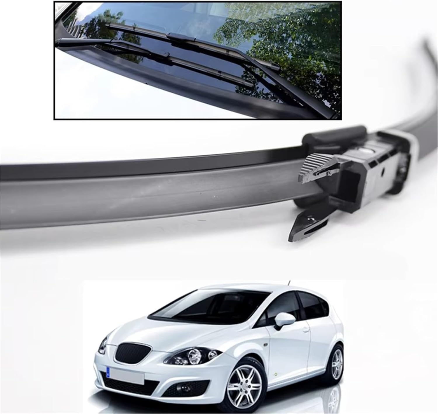 Rain Brush Compatible Version, For Seat, For Leon Typ 1P Hatchback 2009 2010 2011 2012 26"+26"+11" Car Windshield Wiper Kit