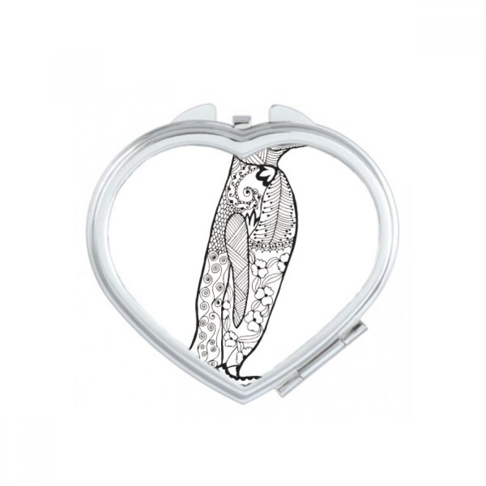 Miroir compact pingouin coeur un petit cadeau mignon et portable pour fille ou amie